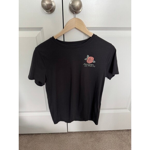 Abercrombie & Fitch Other - Abercrombie & Fitch Kids Brand, Dark Gray T-Shirt With Roses, Girl’s Clothing